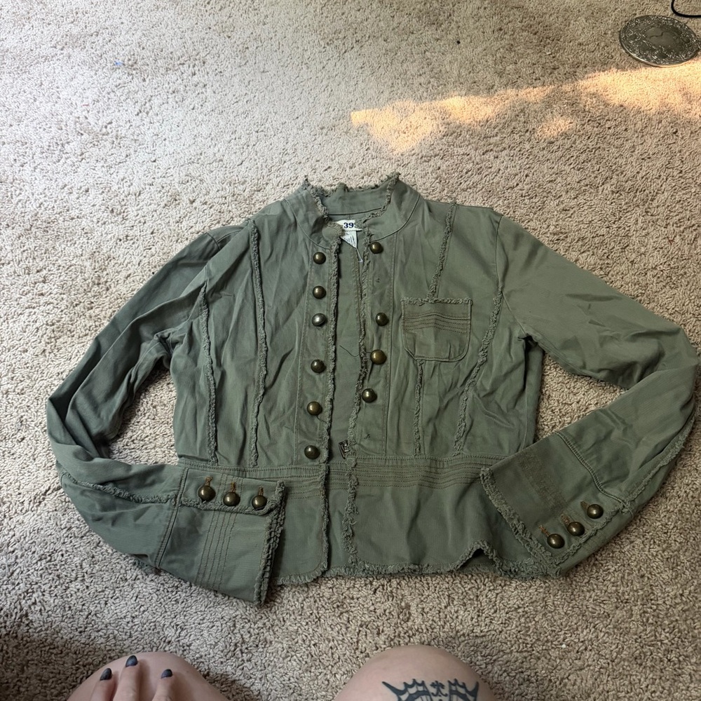 Vintage cropped military jacket
